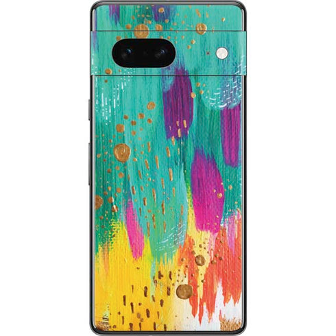Turquoise Brush Stroke by Etta Vee Pixel Skins
